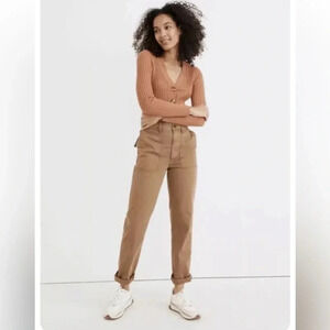 Madewell The Perfect Vintage Straight Workwear Pant Tan Size 33 NWOT